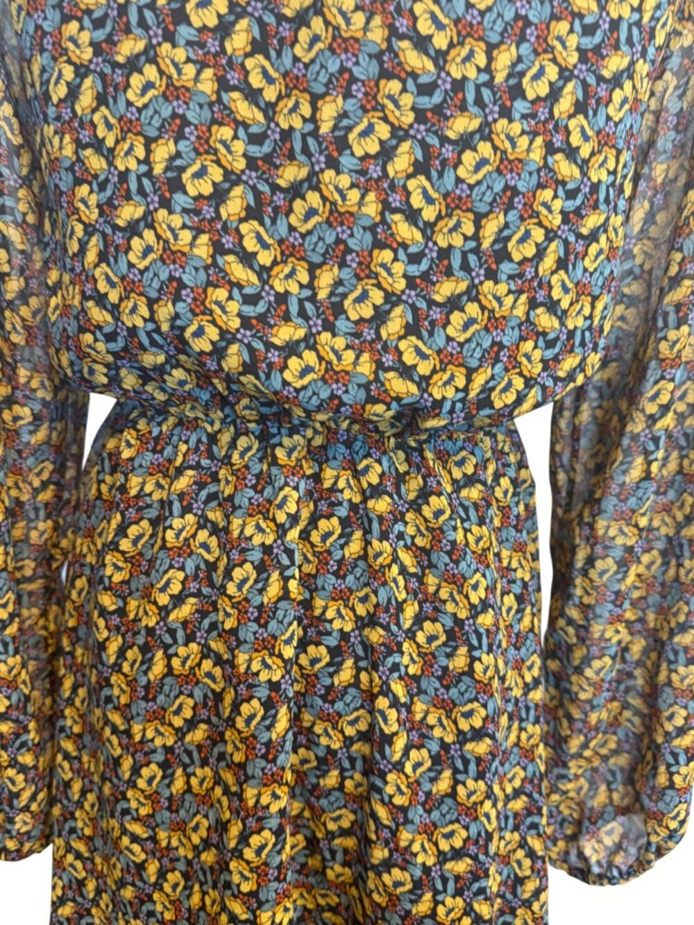 2/$30 ZARA S Floral Long-Sleeve Wrap Dress - Picture 11 of 16